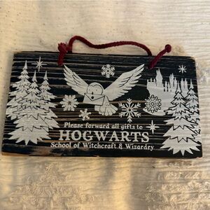 Lootcrate Harry Potter Wooden Sign — Please forward all gifts to Hogwarts